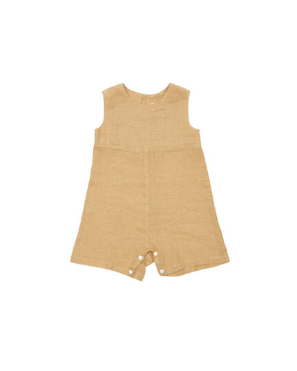 As We Grow ljós sibling samfestingur (overall Linen Camel)