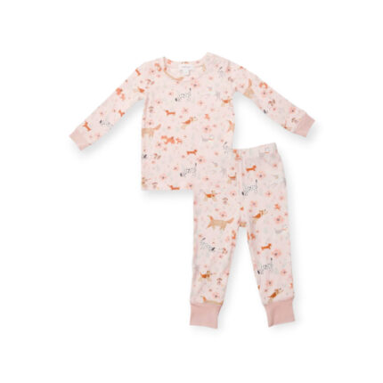 Angel Dear hvolpa náttföt (Floral pups / Pink)
