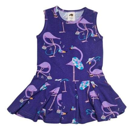 Fjólublár Flamingo kjóll