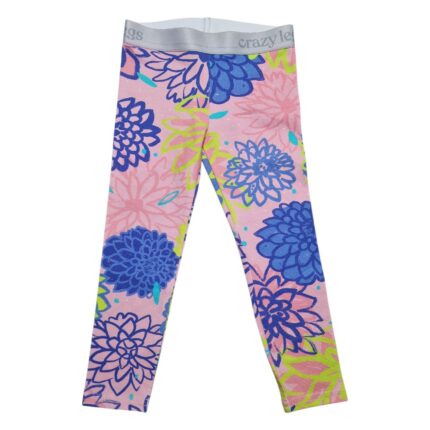 Bleikar blómaleggings crazy legs