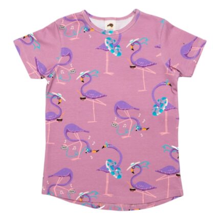 Bleikur Flamingo stuttermabolur